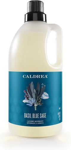 Caldrea Detergente líquido para ropa, eficaz para todas las telas y todas las temperaturas, aroma a salvia azul albahaca, 64 onzas