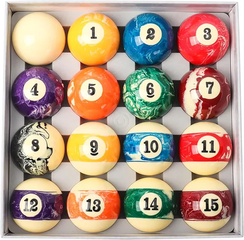 GSE Games & Sports Expert - Juego de bolas de billar de 2 1/4 pulgadas de tamaño profesional reglamentario, juego estándar de 16 bolas para mesa de