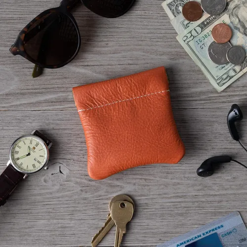 Miniatura 20 de Monedero clásico a presión, de cuero, para hombre de Nabobb, negro