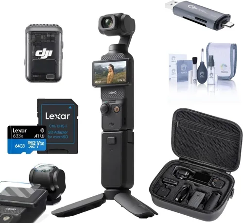 Miniatura 10 de DJI Osmo Pocket 3 Cámara Gimbal, Bundle con Power Bank, Estuche de Transporte, Protector de Pantalla, Tarjeta de Memoria de 64GB y Lector de Tarjetas