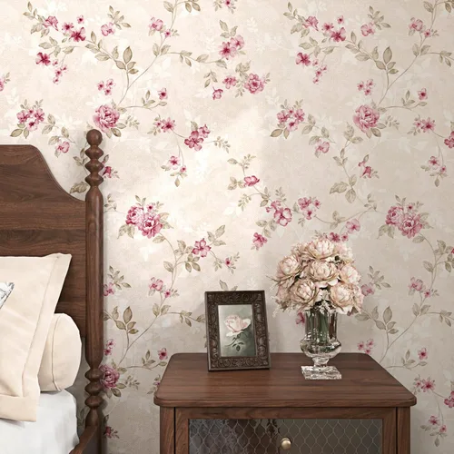 Miniatura 10 de WESTICK Papel tapiz autoadhesivo con diseño floral de rosas rosadas, autoadhesivo, extraíble, para paredes decorativas, dormitorio, baño
