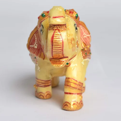 Miniatura 3 de GEMHUB Estatua de elefante de jade amarillo tallada de aproximadamente 1862.50 quilates para decoración del hogar y propósito de regalo