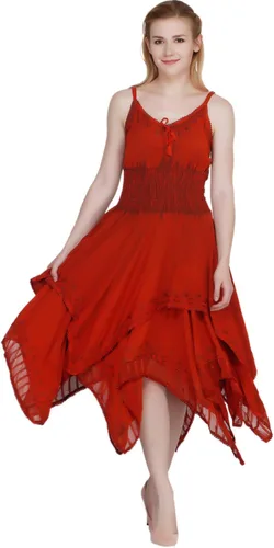Miniatura 3 de Wevez Vestido bordado con tirantes delgados para mujer