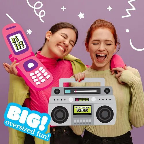 Miniatura 2 de Big Dot of Happiness A través de las décadas – Batido, teléfono abatible y decoración de caja de auge – Decoración de los años 50, 60, 70, 80 y 90