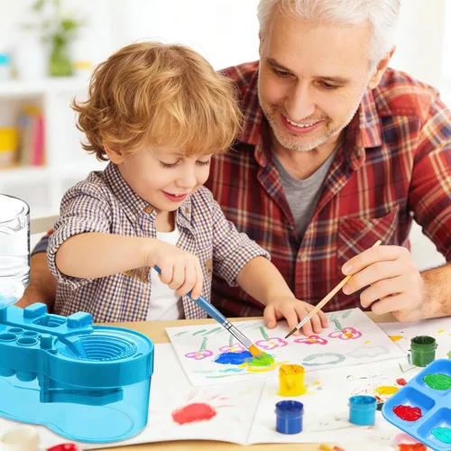 Miniatura 3 de BoAn Herramienta limpiadora de pinceles de pintura mejorada 2025 – Lavadora de pinceles todo en uno, taza de enjuague, soporte y paleta