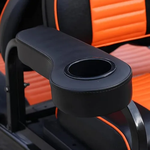 Miniatura 6 de Huskey Parts Company Reposabrazos traseros para carrito de golf, cojines negros con portavasos compatibles con EZGO Club CAR Yamaha
