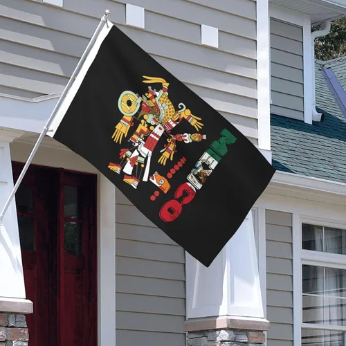 Miniatura 15 de Bandera de 3 x 5 pies, calendario azteca mexicano de doble cara, letrero grande para pared, dormitorio, sala de estar, decoración colgante de casa