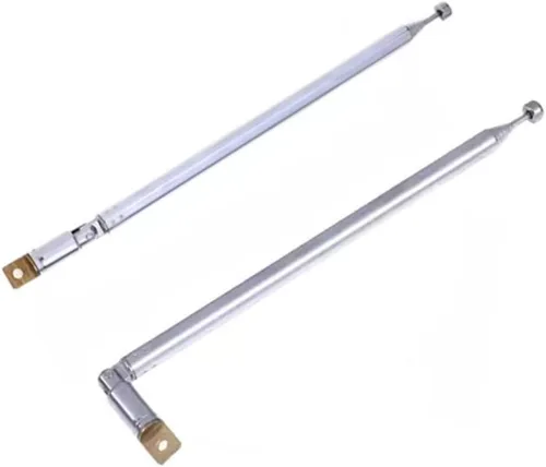 Antena universal de radio AM FM, 38.6 in, 39 pulgadas de longitud, 7 secciones de acero inoxidable para receptor de radio AM FM TV y más 2 piezas