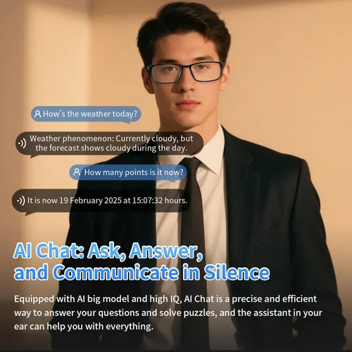 Miniatura 8 de Gafas de IA para hombres y mujeres impulsadas por ChatGPT, lentes inteligentes Bluetooth con traducción AI (más de 165 idiomas), cancelación