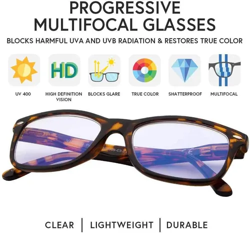Miniatura 3 de VITENZI Gafas de lectura progresivas para mujeres y hombres, multifocales para computadora con lentes de bloqueo de luz azul Prato