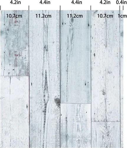 Miniatura 7 de WENMER Papel tapiz de madera gris y blanco de 17.71 x 394 pulgadas, papel tapiz autoadhesivo extraíble, papel tapiz de madera vintage para encimera