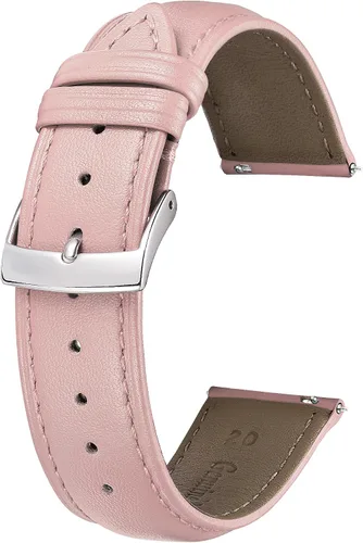 BINLUN Correas de reloj de piel de becerro de liberación rápida, correa de repuesto multicolor para hombres y mujeres, 0.472 in, 0.551 in, 0.630 in,