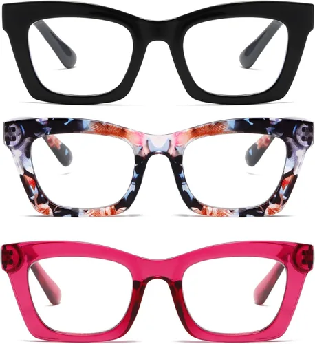 Miniatura 9 de Hubeye Oprah Style - Lentes de lectura para mujeres y hombres, bloqueo de luz azul, para computadora con bisagra de resorte Negro