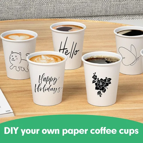 Miniatura 5 de Tazas de papel RAZCC de 8 oz, paquete de 300 unidades de 8 oz, tazas de café desechables de papel, tazas de café de 8 oz para bebidas frías