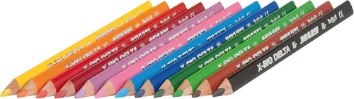 Miniatura 2 de Jolly Lápices de colores triangulares X-Big Jumbo Delta; juego de 12, perfectos para necesidades especiales, terapia de arte, preescolar