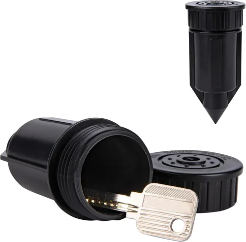 Meejune Hide a Key Outside Rociador - Soporte impermeable para llaves al aire libre para jardín, patio (negro)