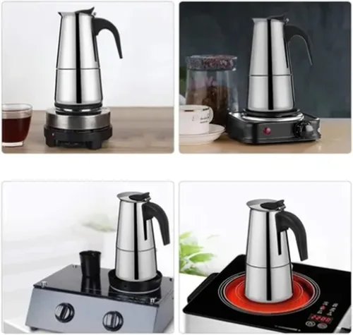 Miniatura 4 de Moka Pot 300ML Moka Espress - Cafetera de acero inoxidable, cafetera italiana, cafetera aislada para el hogar