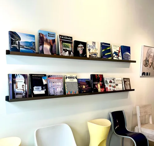 Miniatura 2 de Estante de pared de metal flotante hecho en Estados Unidos, repisa para fotos, acero fabricado en Estados Unidos, estante industrial resistente