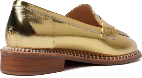 Miniatura 5 de Mocasines de cuero mate para mujer, estilo casual, sin cordones, punta redonda, tacón bajo grueso, zapatos de vestir de 1 pulgada