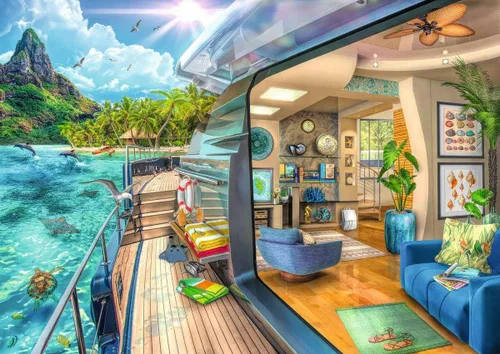 Miniatura 2 de Ravensburger Tropical Island Charter - Rompecabezas de 1000 piezas para adultos, 12000413, herramientas hechas a mano, fabricado en Alemania, cada