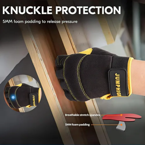 Miniatura 3 de Guantes de trabajo para hombre, guantes mecánicos multifuncionales de servicio ligero, para exteriores, ajuste de rendimiento, pantalla táctil