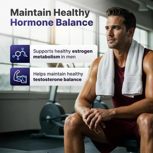 Miniatura 4 de DIM para hombres 350 mg de alta potencia con BioPerine y extracto de brócoli - Complejo total de 455 mg para equilibrio de estrógeno y optimización