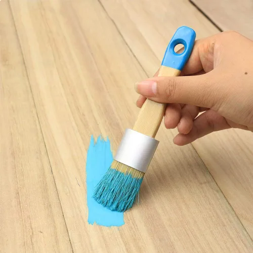 Miniatura 4 de MAXMAN Pinceles de tiza para muebles, paquete de 2 pinceles pequeños para cera, cepillo para plantillas, pinceles profesionales de cerdas naturales