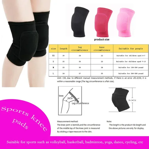 Miniatura 3 de Esponja antideslizante, rodilleras suaves y transpirables para hombres, mujeres, niñas y niños en negro, adecuadas para deportes como voleibol