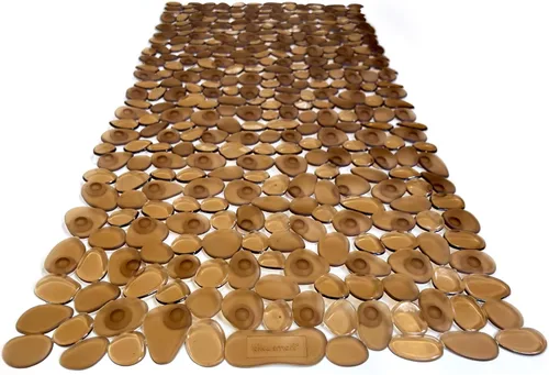 Miniatura 48 de Alfombra antideslizante para bañera y ducha "Pebbles" de 27 x 14 pulgadas, ovalada, no tóxica, segura, limpia, lavable a máquina, agarre y drenaje