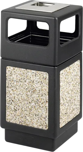 Miniatura 11 de Safco Canmeleon - Bote de basura comercial de 38 galones, para uso en interiores y exteriores, duradero y resistente a la intemperie con paneles