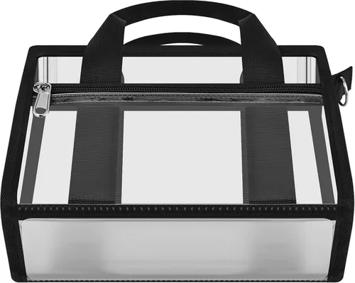 Miniatura 6 de Bolsa transparente para eventos de estadio, 12 x 6 x 12 pulgadas, bolsa de estadio con bolsillo transparente para mujer, bolsa de plástico