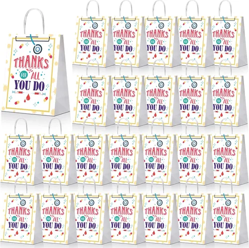 Miniatura 8 de Zonon 24 bolsas de regalo para enfermeras grandes a granel, bolsas de agradecimiento para enfermeras de 10.6 x 8.3 x 4.3 pulgadas para RN CNA LPN