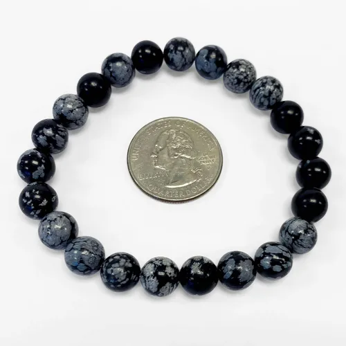 Miniatura 90 de Gem Avenue Handmade Round Bead Stretch Bracelet Unisex Natural Stone Beaded Jewelry for Men & Women, Elastic Wristband for Daily Wear