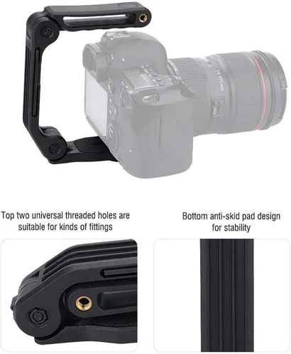 Miniatura 3 de Soporte estabilizador de extensión para videocámara digital DSLR, mango protector de cámara de filmación de video con micrófono universal flash