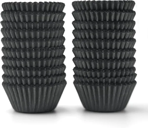 Miniatura 9 de Bake Choice 200 revestimientos negros estándar para cupcakes para hornear, envoltorios de cupcakes de grado alimenticio, forros de muffins