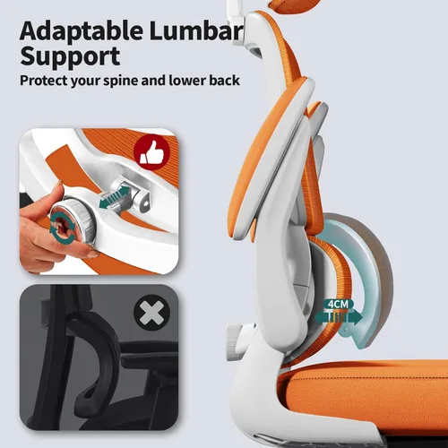 Miniatura 4 de TRALT Silla de oficina ergonómica, silla de escritorio de malla para el hogar de 330 libras, sillas de escritorio de oficina con ruedas, cómodas