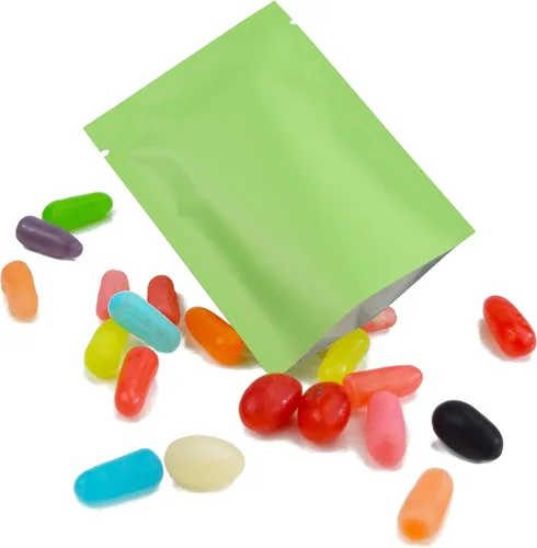 Miniatura 3 de QQ Studio 100 PCS Bolsas de Papel de Aluminio Mylar Metálico con Parte Superior Abierta Sellables (8x12cm(3.1x4.7"), 100x Verde)