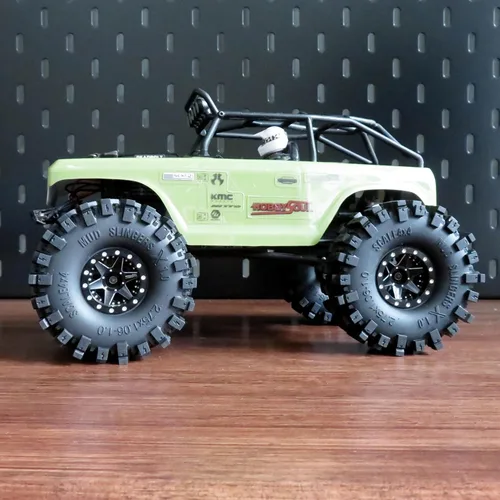 Miniatura 5 de HOBBYSOUL 1.0 Neumáticos de Oruga de 70mm de Altura 1.0 Pulgadas Lanzadores de Lodo X Neumáticos Super Blandos y Adhesivos para RC 1/24 SCX24 1/18