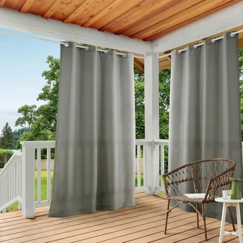 Miniatura 24 de TOWN & COUNTRY BASICS Cabana Cortinas Sólidas de Peso Pesado para Interiores y Exteriores, Opacidad de Filtrado de Luz con Ojales en la Parte Verde