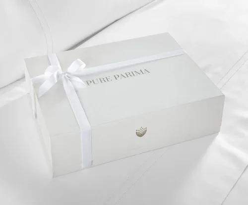Miniatura 4 de Pure Parima Triple Luxe Sateen Hotel Collection - Juego de funda de edredón 100% algodón egipcio certificado, bordado Baratta, matrimonial/Queen