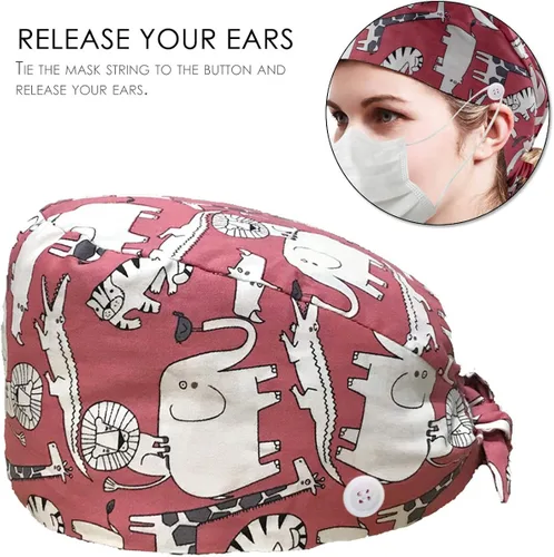 Miniatura 4 de Poetele - 2 gorras de trabajo con botón para la sudoración ajustable, para mujeres y hombres