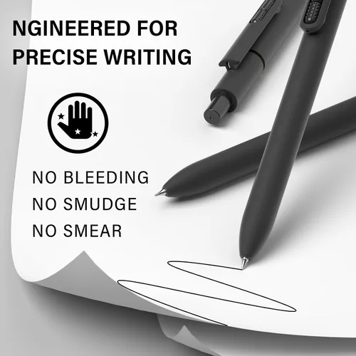 Miniatura 2 de Paquete de 8 bolígrafos de gel negro, punta media de 0.028 in, bolígrafos de tinta retráctiles de secado rápido para escritura suave, suministros