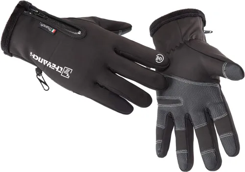 Guantes de invierno cálidos, aptos para pantalla táctil, para clima frío, guantes de conducción, resistentes al viento, antideslizantes, guantes