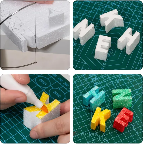Miniatura 7 de Crafare Bloques de espuma para manualidades de 4 x 4 x 2 pulgadas, paquete de 24 ladrillos de poliestireno para artes y manualidades, proyectos