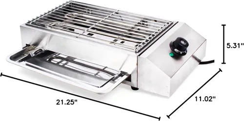 Miniatura 8 de Parrilla eléctrica portátil de 1800 W, parrilla de mesa, placa caliente para interior y exterior, 110 V, sin humo, parrilla de barbacoa