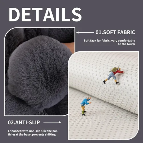 Miniatura 3 de Funda para sofá de piel sintética, funda de sofá de felpa suave y cálida, funda antideslizante para sofá seccional, protector de muebles lavable