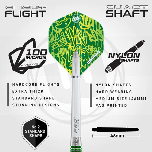 Miniatura 3 de Winmau Advance 500 Series - Juego de dardos de tungsteno con puntas de acero y ejes (tallos), disponible en azul y verde