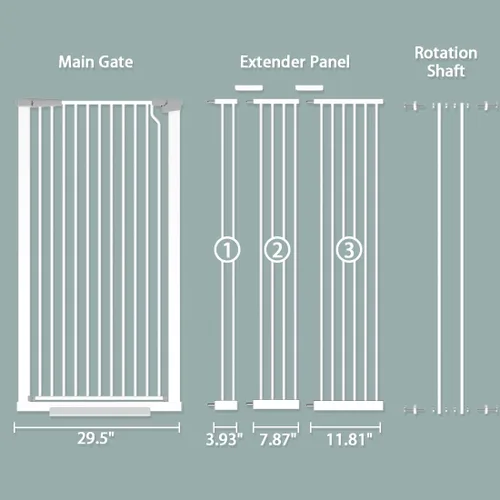 Miniatura 9 de Puerta para mascotas extra alta de 51.18 pulgadas de alto, puertas de seguridad de cierre automático para cocina, sala de estar, puertas, pasillo