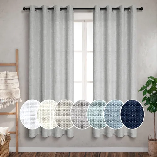 Miniatura 22 de Pitalk Cortinas de dormitorio azul oscuro de 72 pulgadas de largo con ojales, decoración náutica costera masculina, decoración náutica, Azul marino