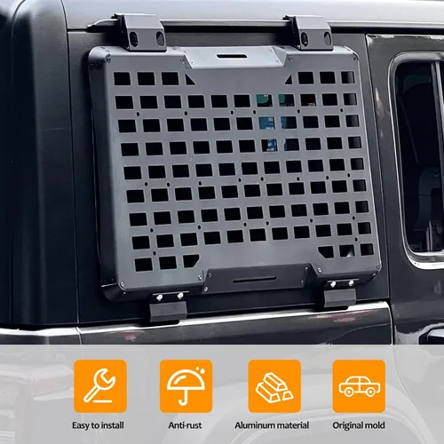 Miniatura 4 de Kit de panel lateral MOLLE para almacenamiento en ventana trasera con decoración protectora para Jeep Wrangler 2018-2025 JL de 4 puertas